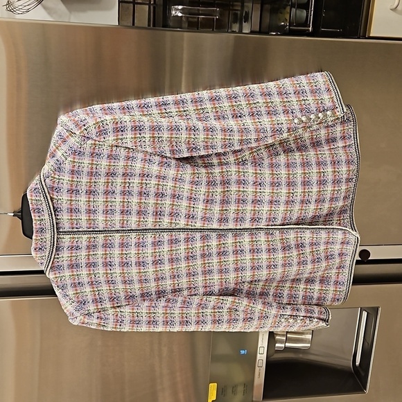 💕VERONICA BEARD💕 Etney Tweed Dickey Jacket ~ Light Lavender Multi-Color 0 NWT - Picture 14 of 16